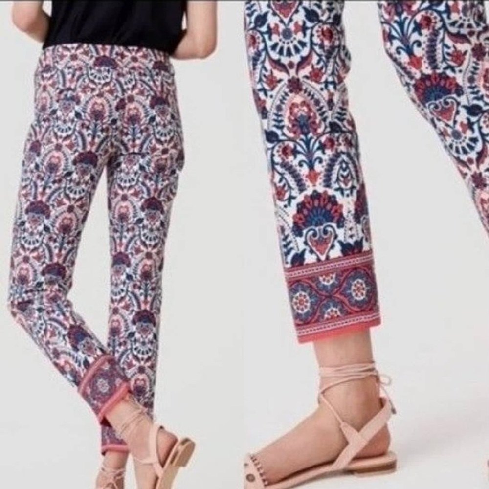 - Never worn LOFT MARISA riviera pant pants boho floral print SIze 0P
